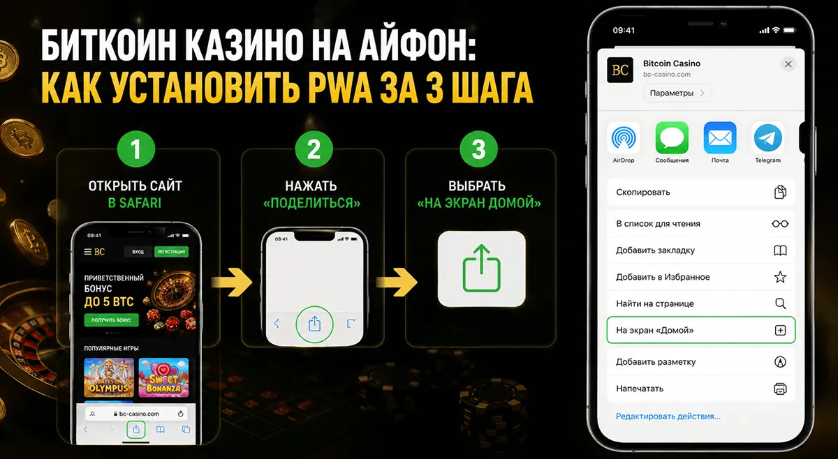 Меню «Поделиться» в Safari на iPhone с пунктом «На экран Домой» Установка PWA через меню «Поделиться» в Safari на iPhone