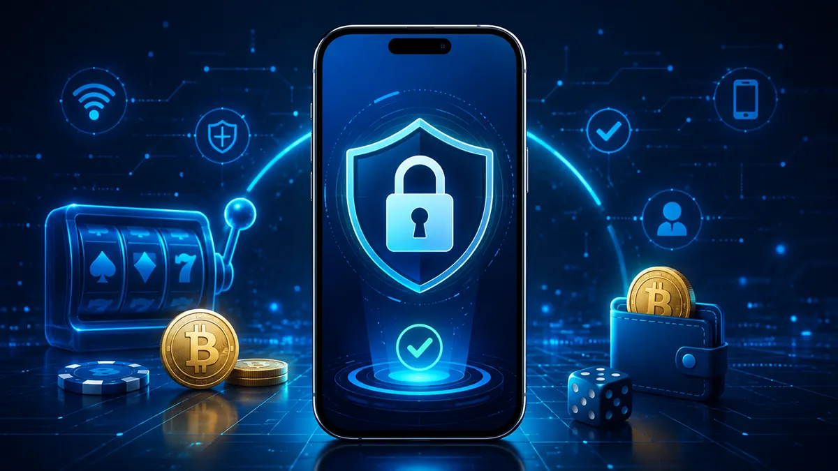 Смартфон с замком и щитом на экране Символ проверки безопасности устройства перед игрой