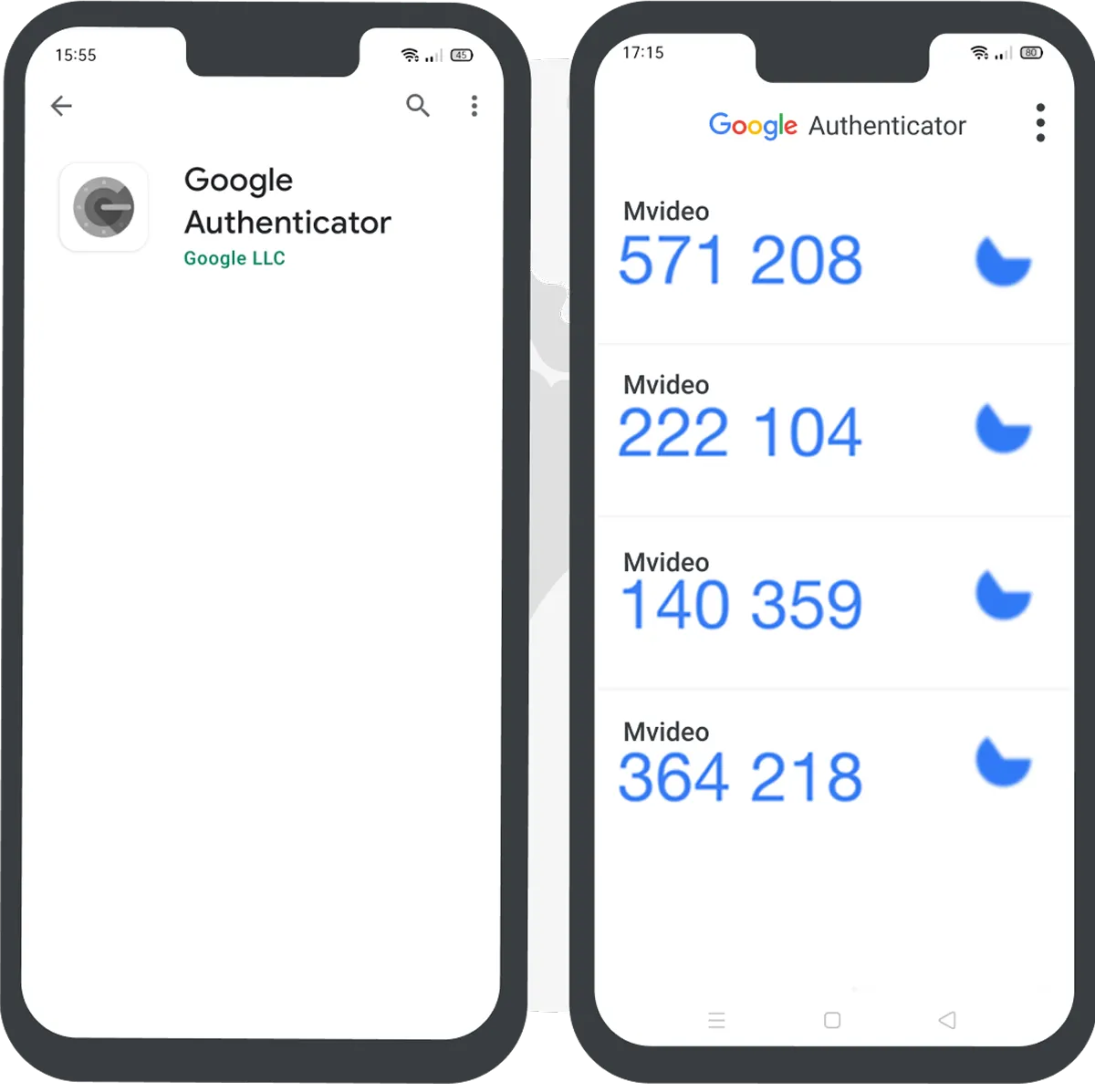 Приложения Google Authenticator с одноразовым кодом на экране смартфона Код двухфакторной аутентификации в приложении Google Authenticator